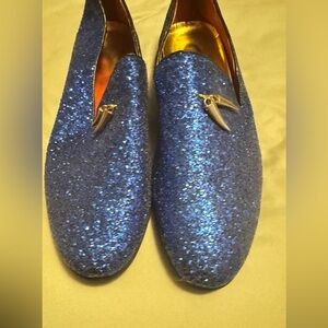 Sparkling Blue Glitter Loafers